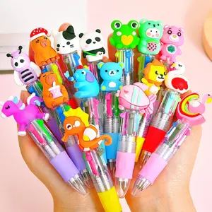 Cute Cartoon Design Four Color Pens Set, 10-30 Pieces, Bulk Quantity, Perfect Party Gift for Birthday, Kindergarten, Christmas, Boys & Girls, Reward