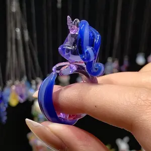 Handmade DIY Blowing Glass My Little Pony glass ring, glass art ''My Little Pony"ring(available become for pendant too), unique gift, 3D gift, Mother's Day gift.