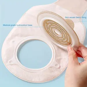 15PCS Colostomy Bags, Two Piece Drainable Pouches with Closure, Max Cut 70mm Ostomy Supplies for Ileostomy Stoma Care, 10pcs Bags+ 5pcs Skin Barriers