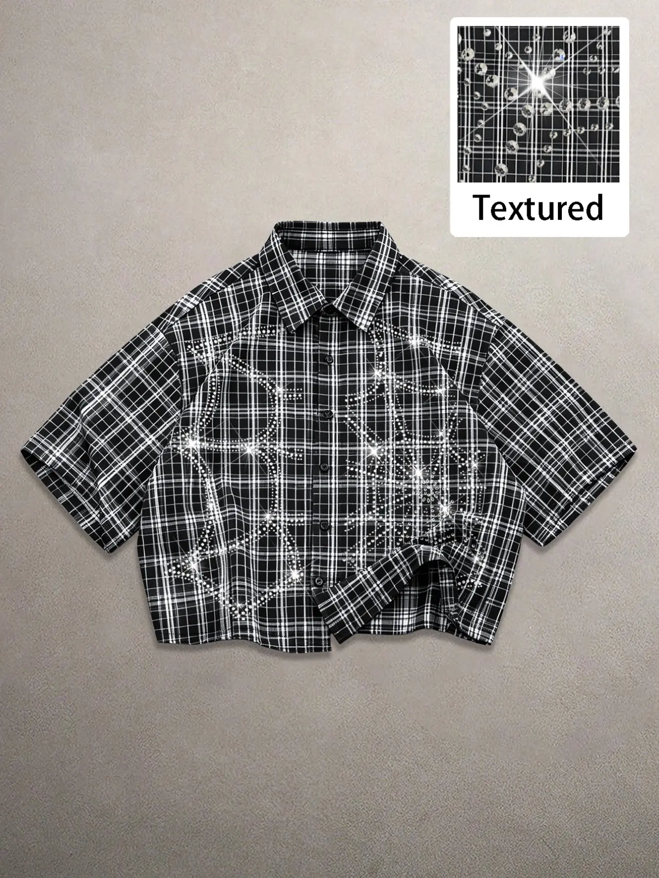Men's Plaid Checked Loose Fit Baggy Short Sleeve Button Shirt, Classic Casual Breathable Comfortable Design, Fashionable Daily Wear, All Seasons, Top
