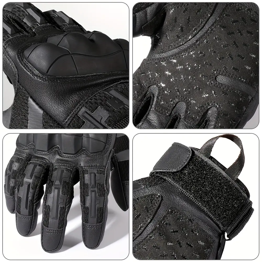 Hard-Shell Tactical Gloves for Adults, Full-Finger Protective Gloves with Touchscreen for Outdoor Sports, Climbing, and Hiking, Men's