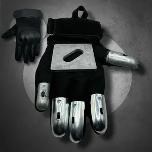 Haunt Slider Scare Acting Hobby Gloves with Metal Fingertips and Adjustable Straps for Enhanced Performance