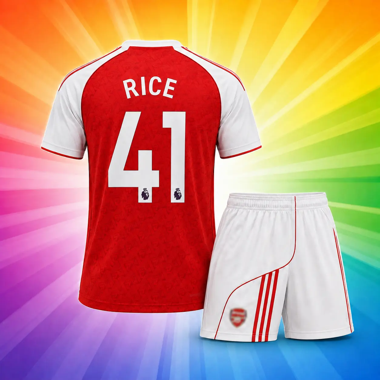 #41_RICE_RED N WHITE 2025/26Premier League Inspired Football Shirt – Classic Soccer Jersey for Dedicated Sports Fans