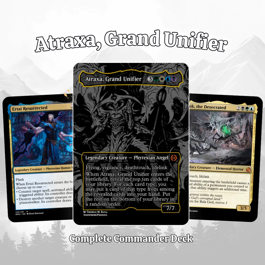 Proxy 100+ Card Commander Deck Atraxa Grand Unifier Blink Premium Value Engine Ready to Play Magic Style Deck Perfect Gift for Collectors and Card Players