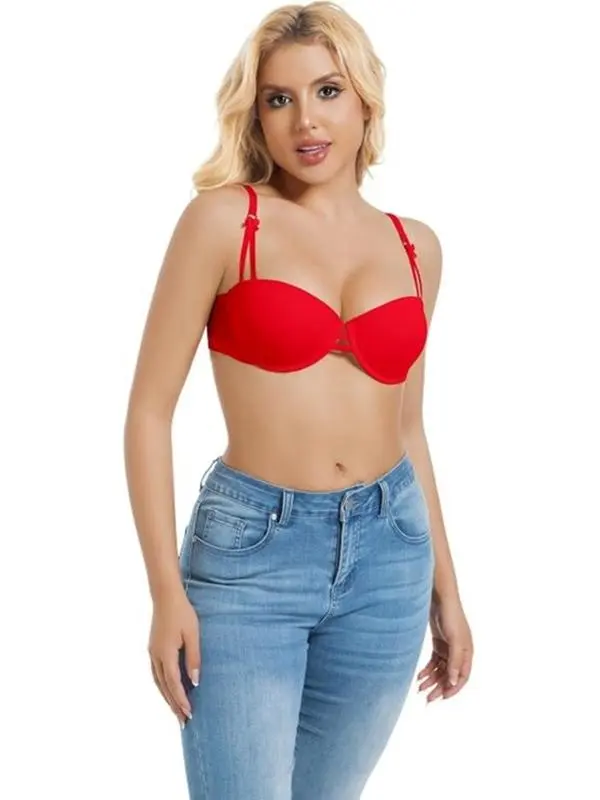 WEILERSA Convertible Strapless Seamless Wireless Push Up Bra Multi-Way Bandeau Everyday Sleep Bra balconette