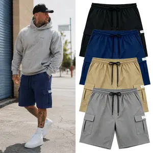 Men's 4-Pack Set Men's Shorts - Summer Essentials, 4 Aesthetic Colors, Multipocket Half-Length Cargo Shorts with Side & Back Pockets, Plain Street Style Versatile Casual Everyday Menswear, Father's Day Gift, Multipocket Men's Shorts