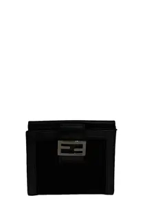 Pre-owned FENDI Canvas Bag Accessories F26042384 Black Zucchino Compact Wallet