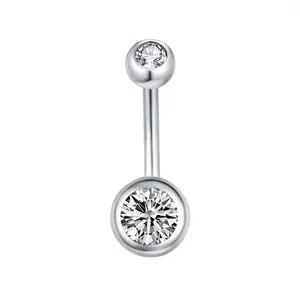 14G Stainless Steel Belly Button Ring with Sparkling Multicolor Rhinestones - Hypoallergenic Navel Piercing Jewelry for Men and Women, Sexy Design, Durable & Vibrant Gemstone Options, Body Jewelry | Sparkling Accessory | Vibrant Rhinestones