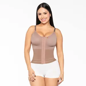 Strap Corset-Style Bra Ref. 0118 – Colombian Posture Corrector, 3-Level Adjustable Closure, Reinforced Hooks for Extra Support, 5 cm Support Band, Lycra & Powernet Compression Everyday Womenswear