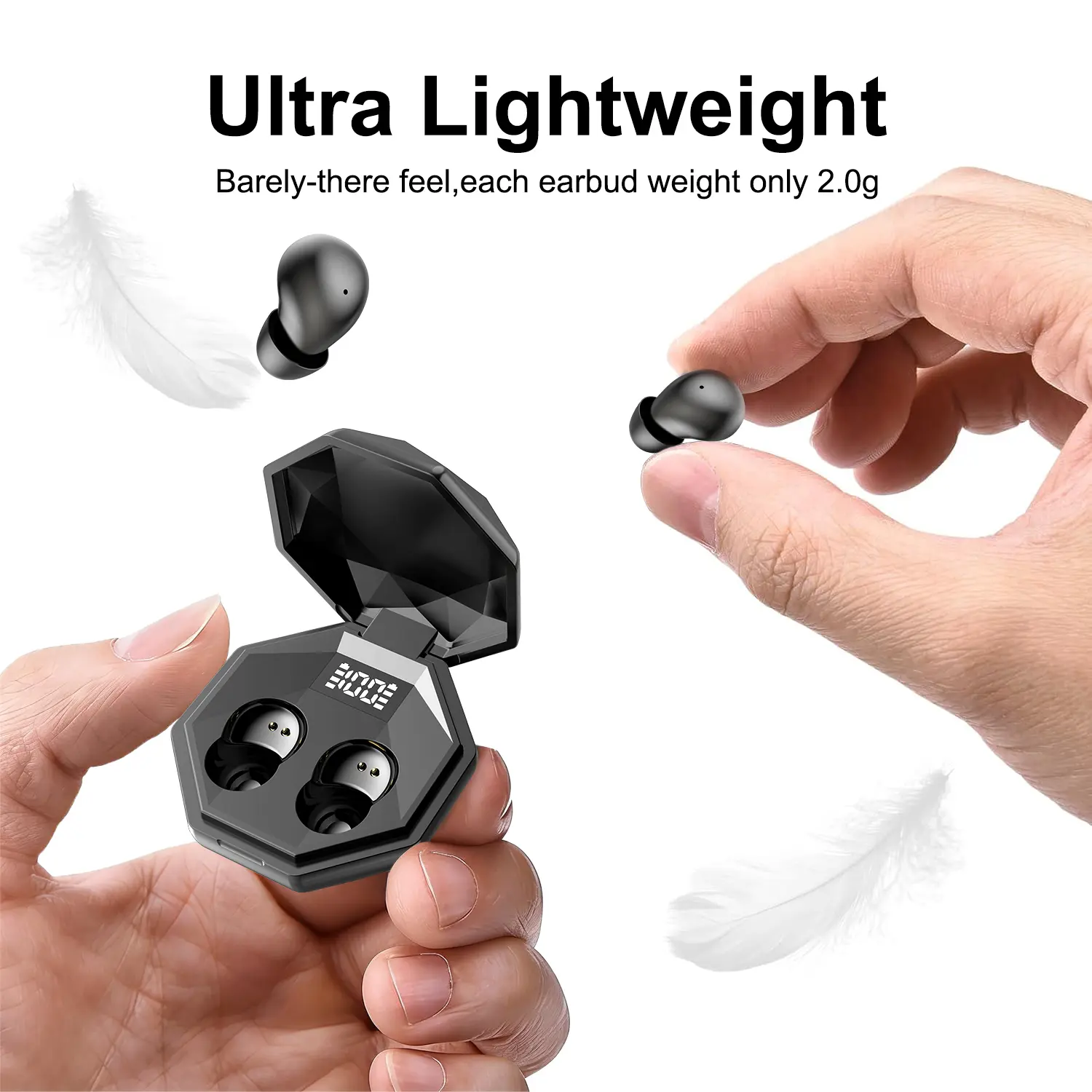 INSONIXN SK45 True Wireless Invisible Bluetooth Headphones for Side Sleepers Mini Noise Blocking Sleep Earbuds Bluetooth 5.4 Stereo in-Ear Wireless Earbuds for Sleeping Working