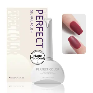Matte Top Coat Gel Nail Polish 15ML, No Wipe Low‑Odor Compatible with UV/LED Lamps Long Lasting UV Light Cure Nail Art DIY