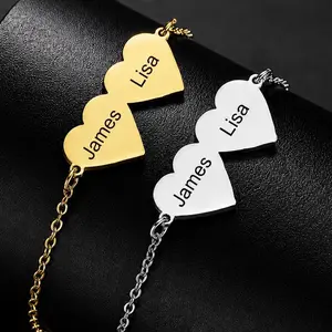 Customized Name-Text Bracelet - Couple Bracelets - Ideal Gift for Couples - Birthday, Anniversary Present