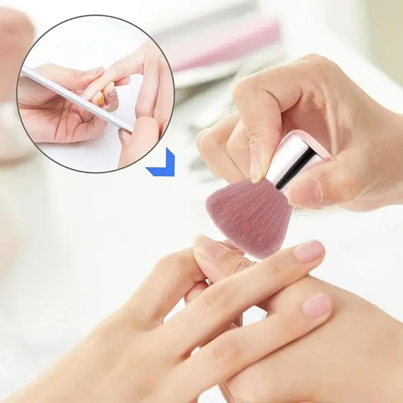 Large Round Nail Dust Brush, Acrylic UV Gel Polish Cleaner Tool, Manicure Accessories, Professional Nail Care Essentials