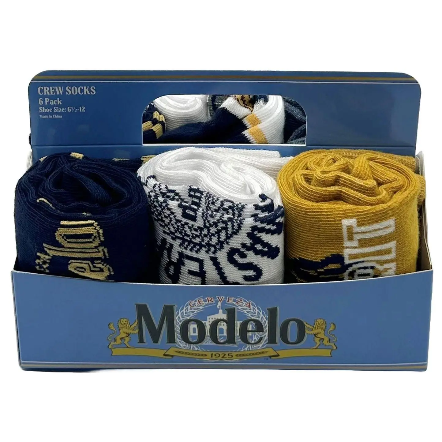 Modelo Men's 6-Pack Brew Crew Sock Gift Set Modelo Men's 6-Pack Brew Crew Sock Gift Set