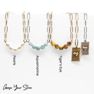 Choose Your Message Heart Lariat Necklace Chain Pendant Wearable Jewelry