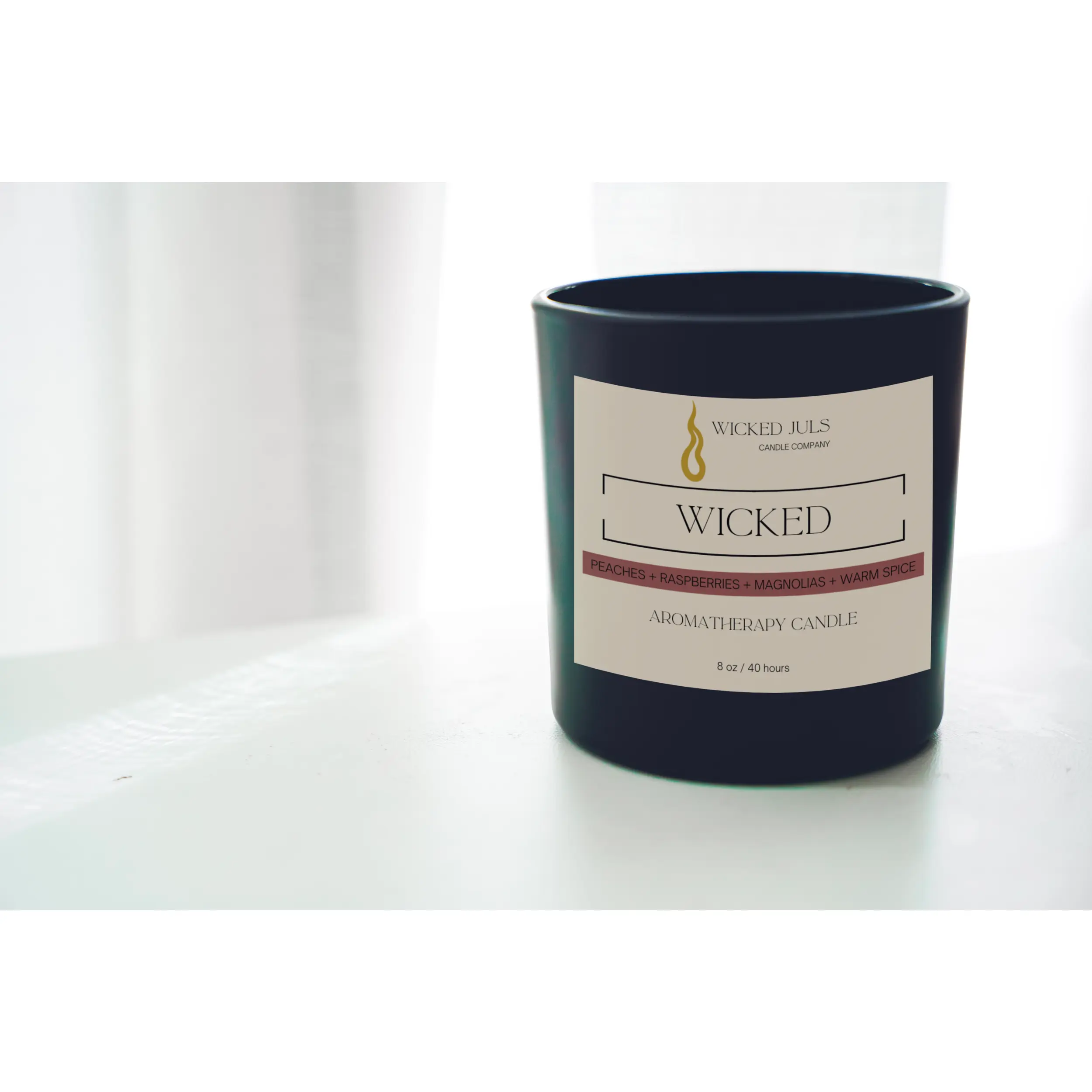 Wicked - Matte Glass Scented Soy Wax Candle - 8, 12oz candles Decor Gift Decor Gift Ornaments Decoration