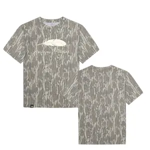 Mossy Oak American Fetcher Printing On Original Bottomland Camouflage Camo T-Shirt – Soft & Breathable Tee