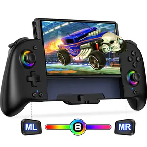 Switch Wireless Controller for Switch/OLED, Full Size Ergonomic Handheld Mode Controller with Battery/RGB/Turbo/Programming(NOT Included Game Console)