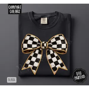 Mackenzie Bow Shirt Comfort Colors, Trendy Women's Tshirt