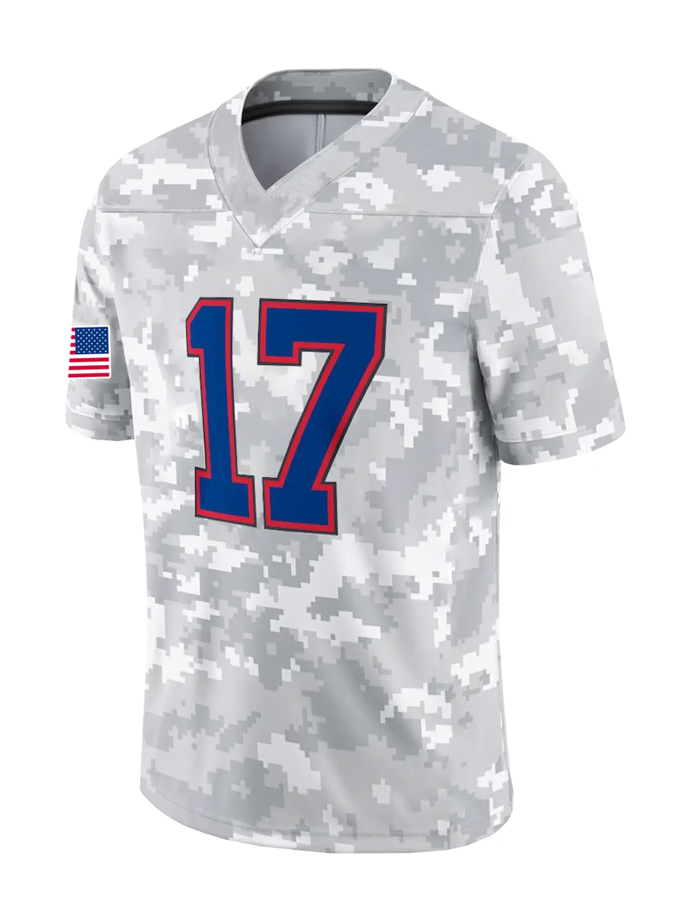 Vintage American Football Classic Throwback Camo Style Jersey, V Neck Pullover, Breathable Sweat-Wicking Short Sleeve Top, Sports Top, Unisex Training & Competition Wear, All Seasons