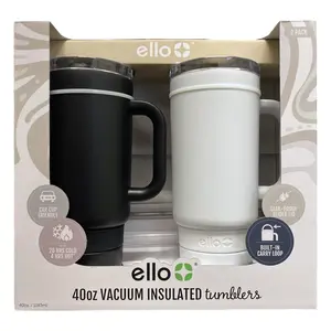 Ello Port 40-Oz. Stainless Steel Leak-Proof Easy Clean Tumbler with Handle, 2Pk Does not apply
