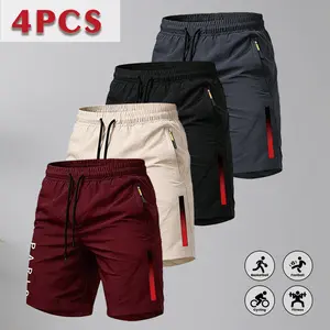 1–4 pcs men’s quick-dry summer thin breathable sports shorts with zippered pockets, Moisture-Wick, Zip-Pockets tiktokshopspringglowup,summervibes