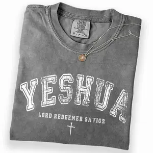 Comfort Colors Yeshua Shirt, Christian Cross Graphic Tee, Lord Redeemer Savior Shirt