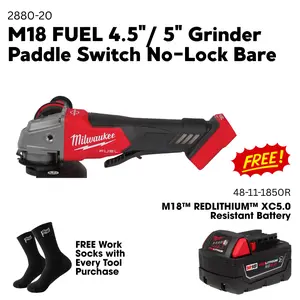 Milwaukee M18 FUEL 4.5" / 5" Grinder Paddle Switch No-Lock Bare