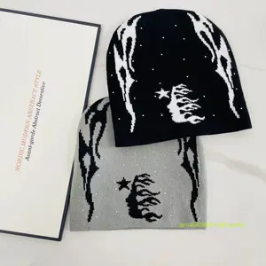 Hell-star Trendy unisex beanie hat with cool graphic design – soft knit, comfy fit, perfect for daily street looks
