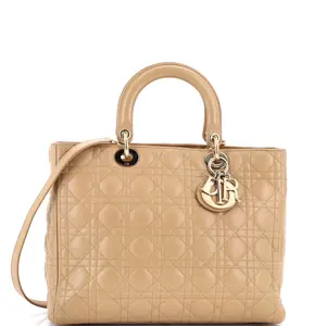 Pre-owned Dior Leather Tote Bags REBAG Christian Lady Bag Cannage Quilt Lambskin Large by Rebag