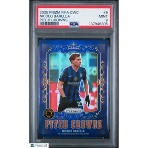 2025 Panini Prizm FIFA Club World Cup Pitch Crowns Nicolo Barella #9 PSA 9