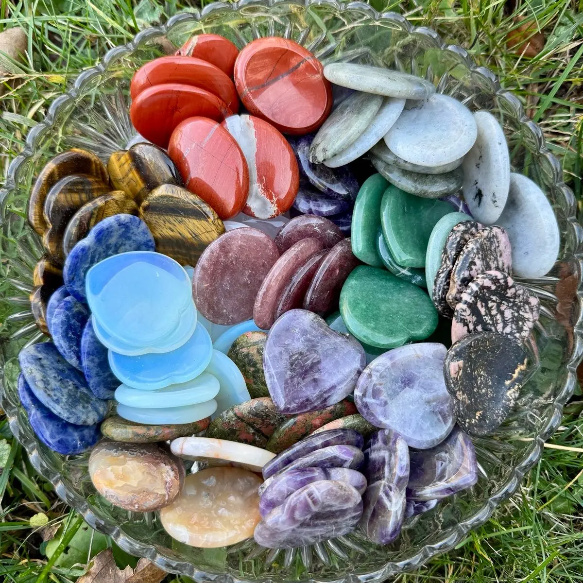 Crystal Worry Stones| Heart Shaped| Oval Shaped Crystal Worry Stones| Heart Shaped| Oval Shaped