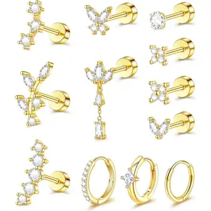 Helix Tragus Conch   Cartilage Earrings for Women Flat