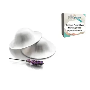 Silver Nursing Cups Nipple Cover Nipple Soother for Newborn Breastfeeding Moms, The Original 925 Silver Nursing Cups