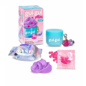 Gui Gui Mini Slime Jar Keychain - Portable Tactile Play Toy with Fun Charms & Colorful Mix-ins for Kids Ages 6+ - Perfect for Travel & On-The-Go Fun