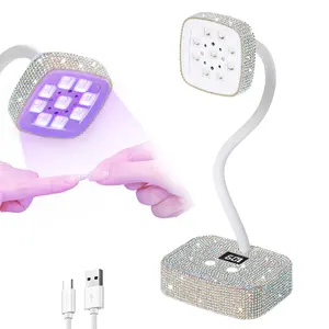 Gooseneck UV LED Nail Lamp, 9 LED 360° Flexible Neck, Wireless & Cordless Portable Nail Dryer for Fast Gel Polish Curing, Rechargeable Manicure Tool for Home, Professional Salon & Travel Use