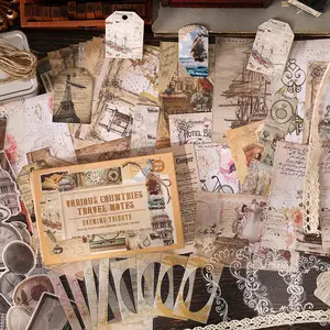 Vintage Handmade Material Pack, 160 Sheets Decorative Scrapbooking Supplies, Perfect for Journaling & Note-Taking, Ideal Gift Series