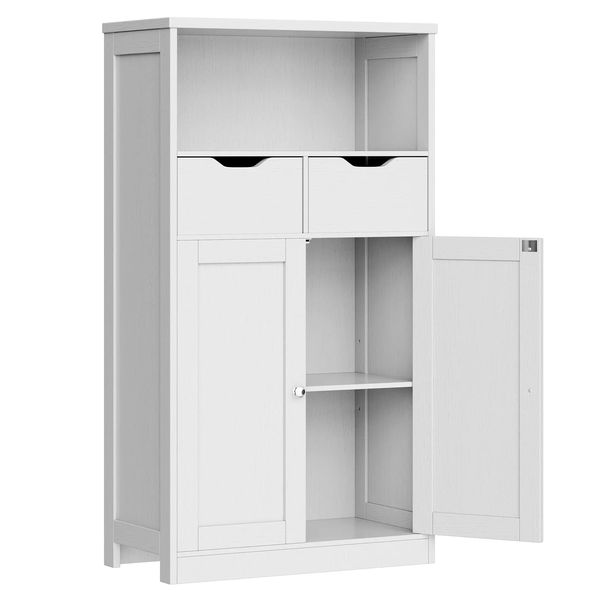 ANNWS Floor Storage Cabinet, Organizer with Doors and Drawers, Freestanding Side Cupboard Pantry with Adjustable Shelf