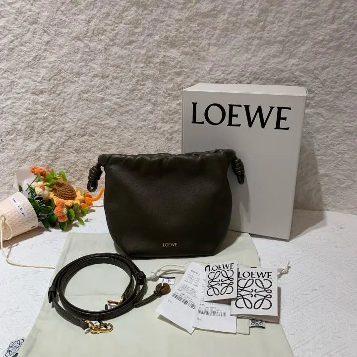 Pre-owned Loewe Mini Flamenco Clutch A411FC2X73 Black Nappa Leather Bag 16841392