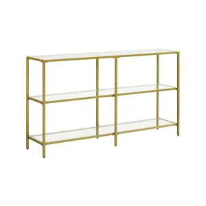 VASAGLE 51.2" Wide Console Table with 3 Glass Shelves