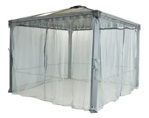 Palram - Canopia HG1064 Palermo 4300 14' x 14' Garden Gazebo Netting Set - 4-Piece with Zipper, Hangers, Ties, Screen