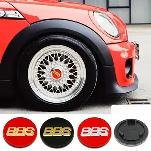 4 Piece Set Bbs Letter Wheel Center Caps, 69mm Durable Stylish Car Wheel Hubcap Accessories, High-Quality Auto Parts Replacement
