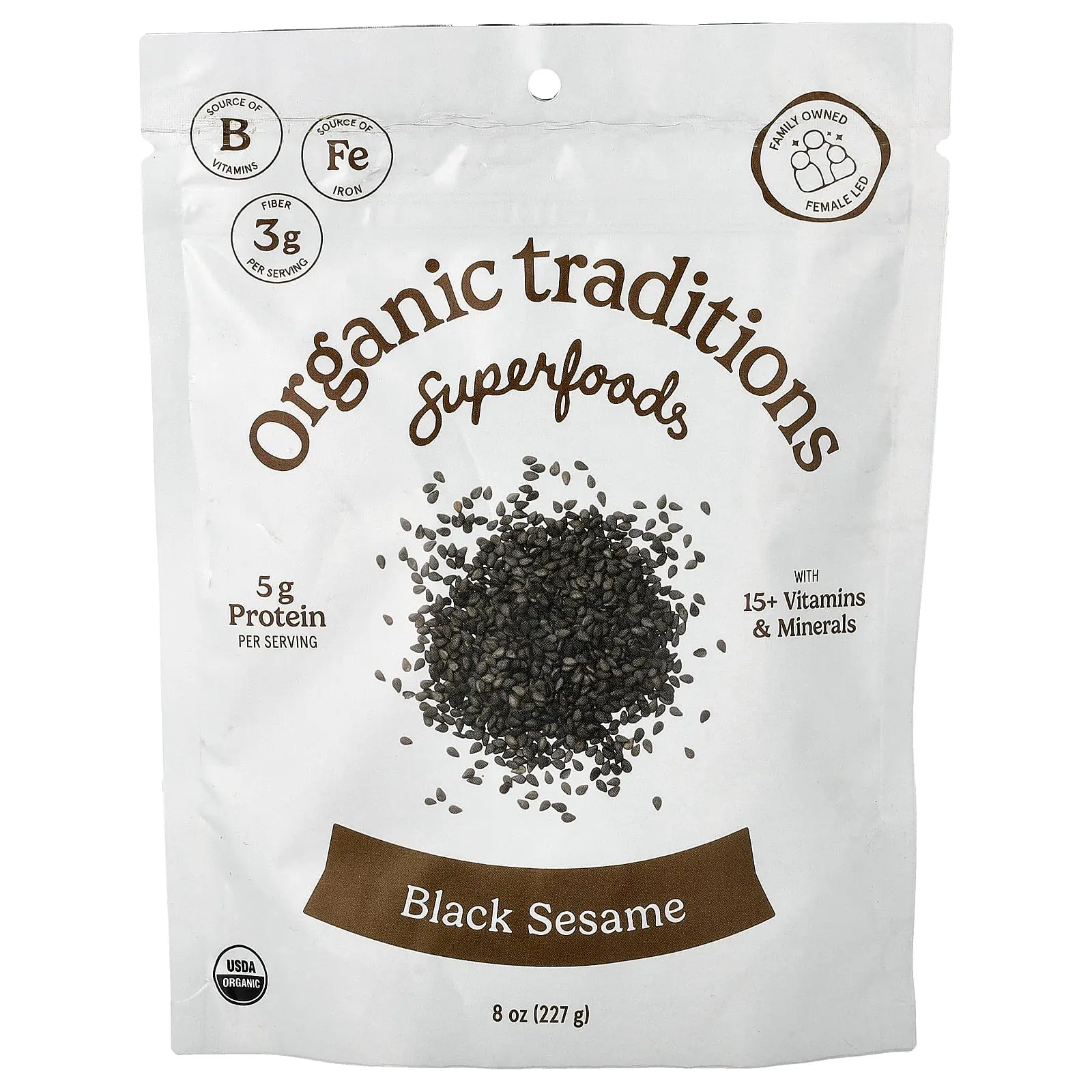 Organic Traditions Superfoods, Black Sesame, 8 oz (227 g)