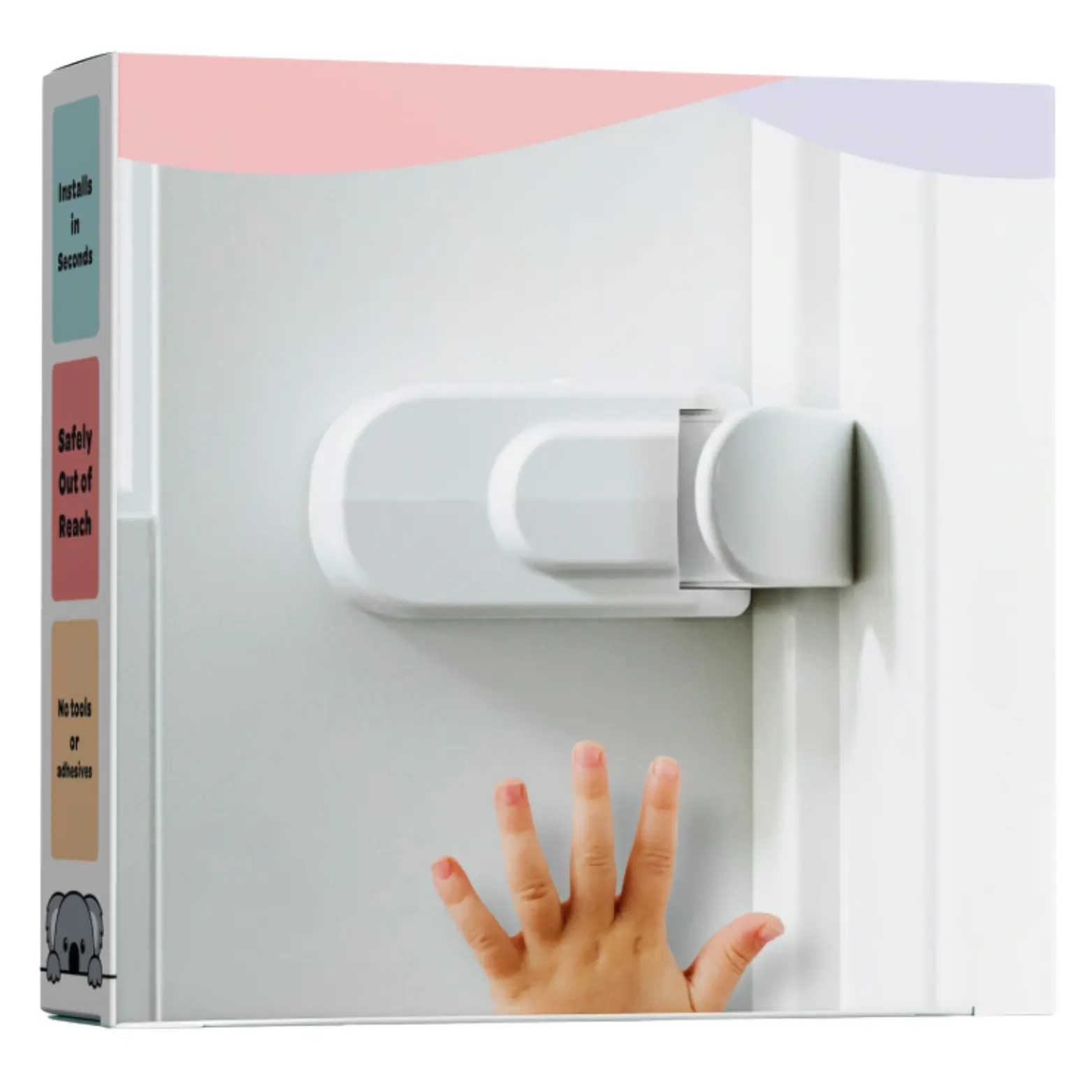 Anti Lock Lock Button Type Non-Drilling Safety Lock, Suitable for Indoor Door Handles and Circular Door Handles in Bedrooms