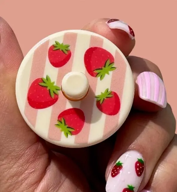Strawberry Lion Latch - Cute & Functional Summer Accessory for Jewelry Safety - Perfect for Outings & Travel Strawberry Lion Latch - Cute & Functional Summer Accessory for Jewelry Safety - Perfect for Outings & Travel