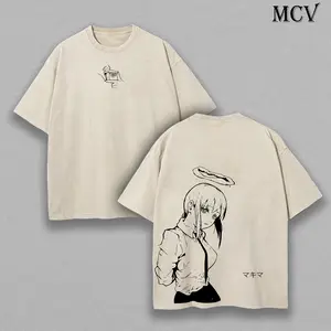 Makima - Chainsaw Man T-Shirt Anime Clothing Makima Tee Washed Heavy Cotton T-shirt, Gift For Anime Merch Fan, Manga Lover Gift Gift For Him Gift For Her Menswear Clothing anime lover