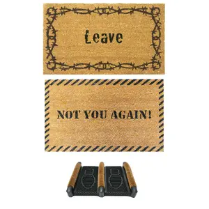 Rubber-Cal "Funny Dooormat Kit" - 2 Rude Doormats & 1 Boot Scraper