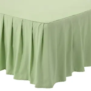 PiccoCasa 110GSM Brushed Fabric Ruffled Wrap Around Bed Skirt, 16 Inch Drop Bed Skirt Easy to Put On, Bed Skirts with Elastoplast, Dust Ruffle Durable Bed Frame Cover
