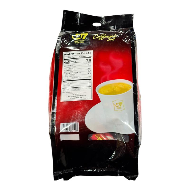 G7 Instant Coffee 3 in 1 Coffee Mix, 100 packets(servings)per Bag - Popular Vietnamese Coffee