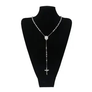 Men's Beaded Chain 6mm HipHop Rosary Stainless Steel Bead Necklace Valentine's Day Gift